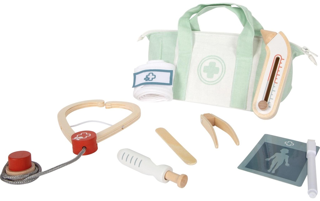 small foot Kit de jeu sac de médecin Vert sauge