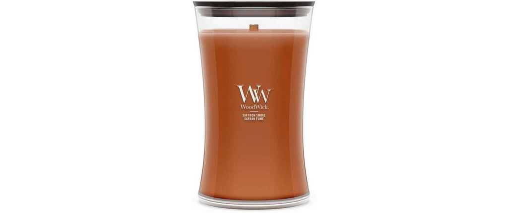 Woodwick Bougie parfumée Saffron Smoke Large Jar
