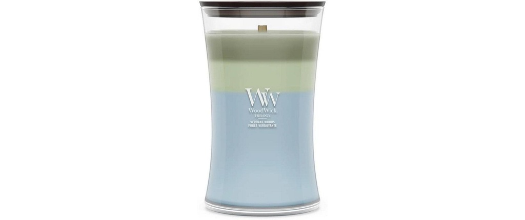 Woodwick Bougie parfumée Verdant Woods Trilogy Large Jar