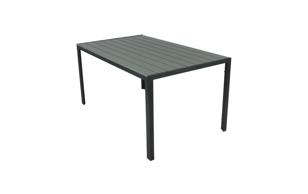 COCON Table de jardin Alice, 150 x 90 x 74 cm, Noir/Gris
