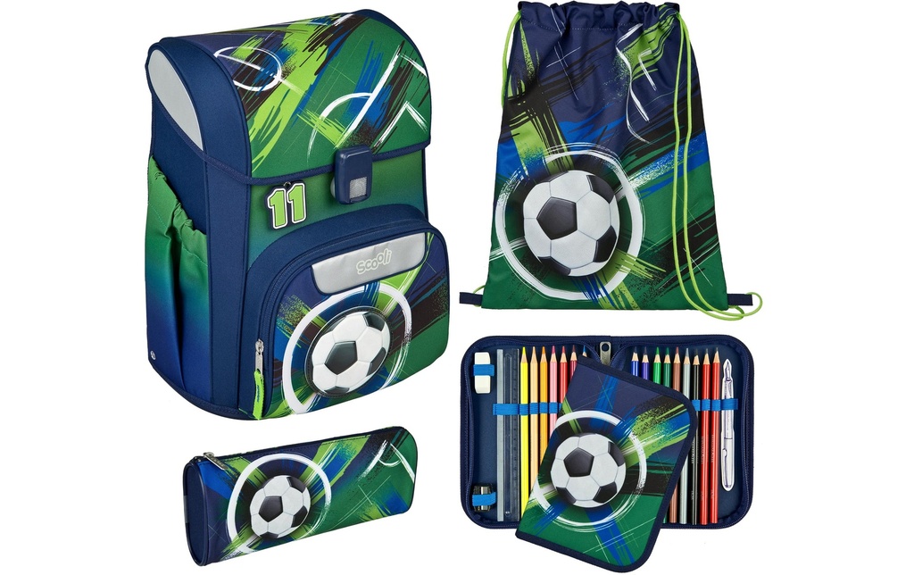 Scooli Ensemble de sacs à dos pour l’école EasyStart Ballon de foot, 5 pièces