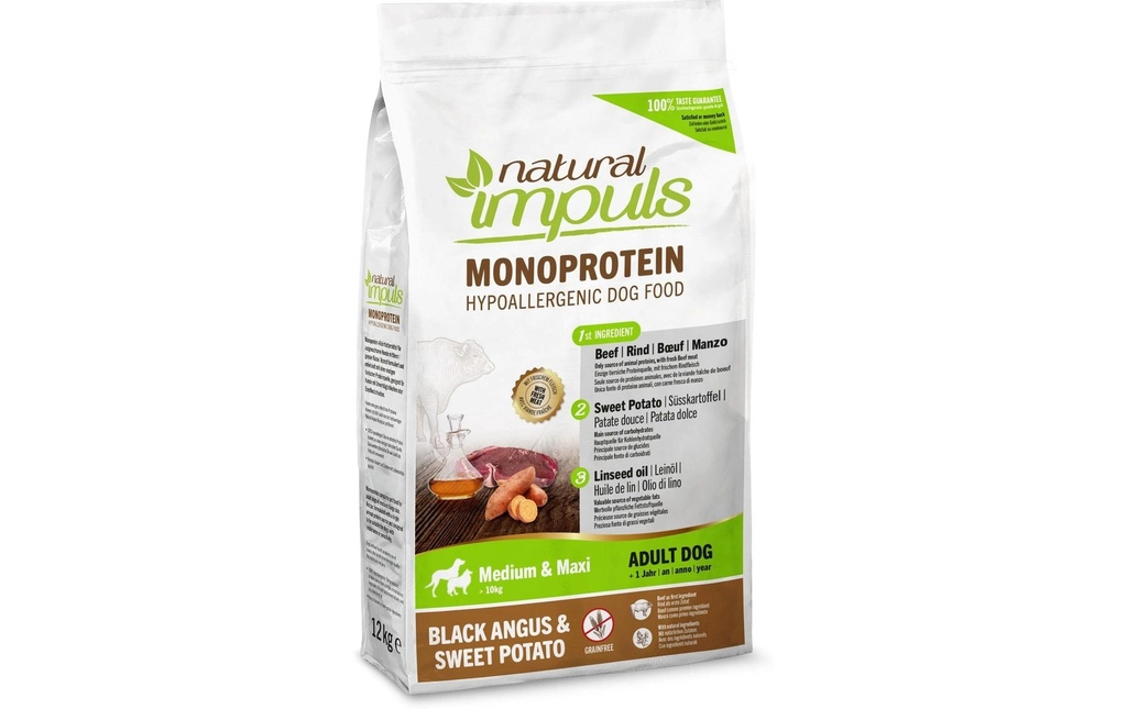 Natural Impuls Alimentation sèche Adult Med/Ma Bœuf Angus 12 kg