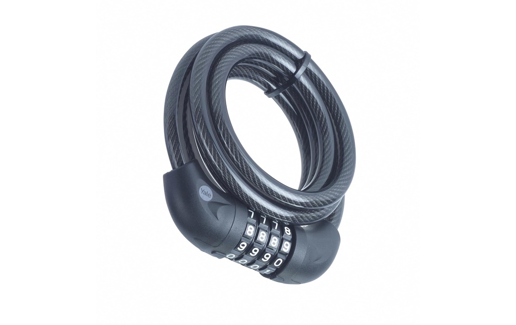Yale Antivol pour vélo YCC0 Câble spiralé, serrure à combinaison, 180 cm