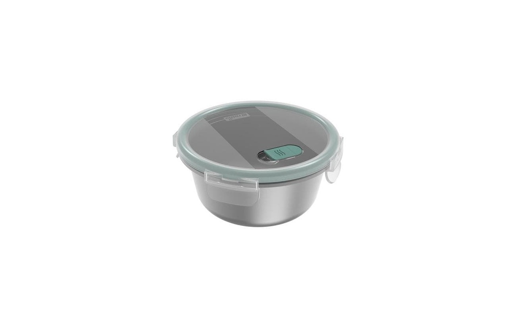Rotho Boîte en acier inoxydable avec couvercle NALA 0.9 l, Argenté