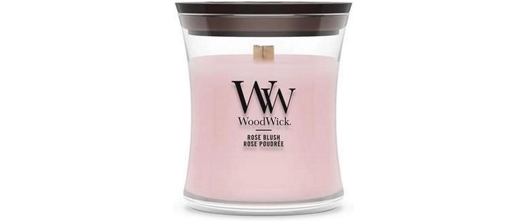 Woodwick Bougie parfumée Rose Blush Mini Jar