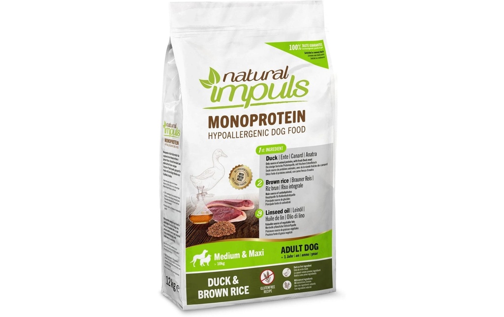 Natural Impuls Alimentation sèche Adult Med/Max Canard 12 kg
