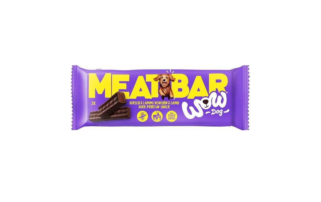 WOW Collation Barres de viande de cerf et d'agneau 40 g