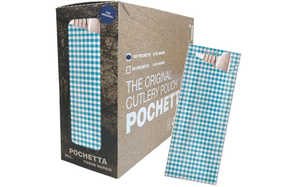 Pochetta Sets de couverts jetables Oktoberfest, 100 pièces, bleu / blanc