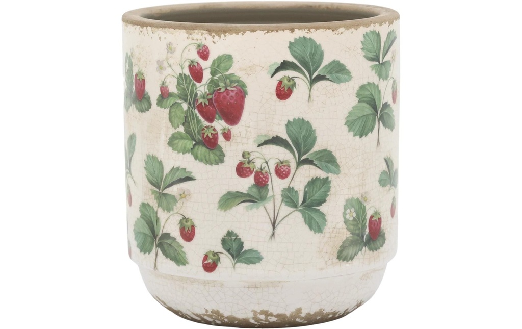 Chic Antique Pot de plantes Fraise 13 cm, Crème