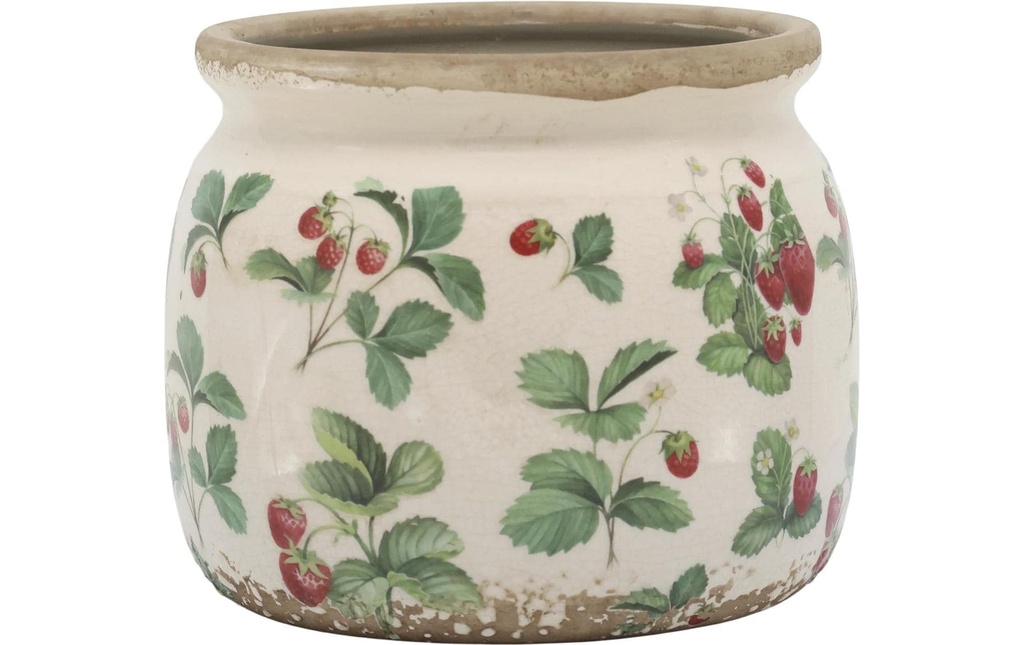 Chic Antique Pot de plantes Fraise 15.5 cm, Crème