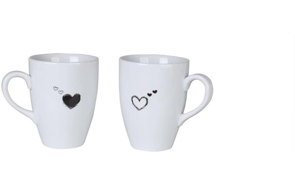 Hermia Tasse universelle 240 ml, 2 pièces, Noir-blanc