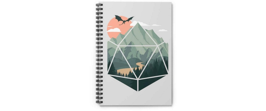 Glass Staff Scenic d20 Spiral Notebook Multicolore