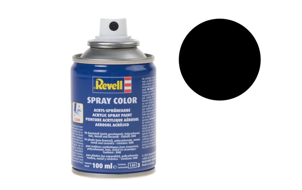 Revell Acrylique en bombe 100 ml Couvrant/mat-Noir mat