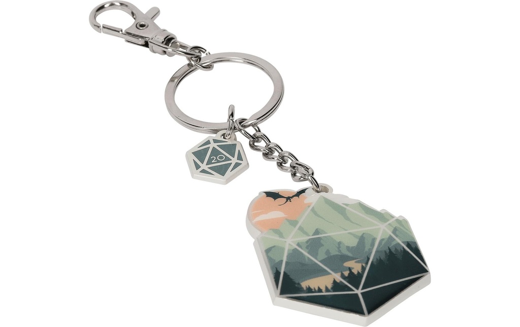 Glass Staff Porte-clés A d20 Scene Vert