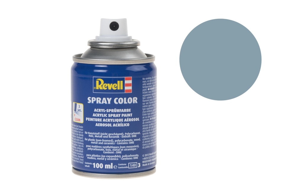 Revell Acrylique en bombe 100 ml Couvrant/Satiné mat-Gris bleu