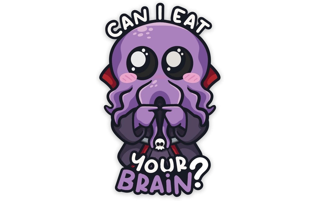 Glass Staff Eat Your Brain Sticker Multicolore