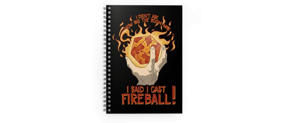 Glass Staff Carnet de notes I Cast Fireball! noir/rouge