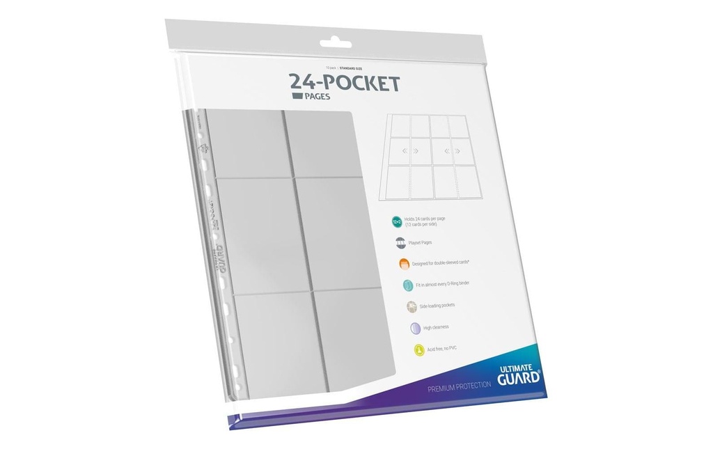 Ultimate Guard Feuilles de classeur 24-Pocket QuadRow Pages Transparent 10 pcs.