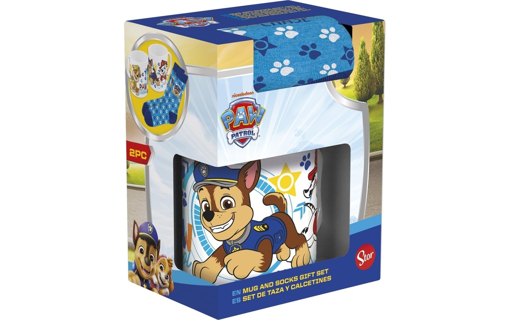 Stor Tasse universelle Paw Patrol avec chaussettes 325 ml, Bleu/Blanc