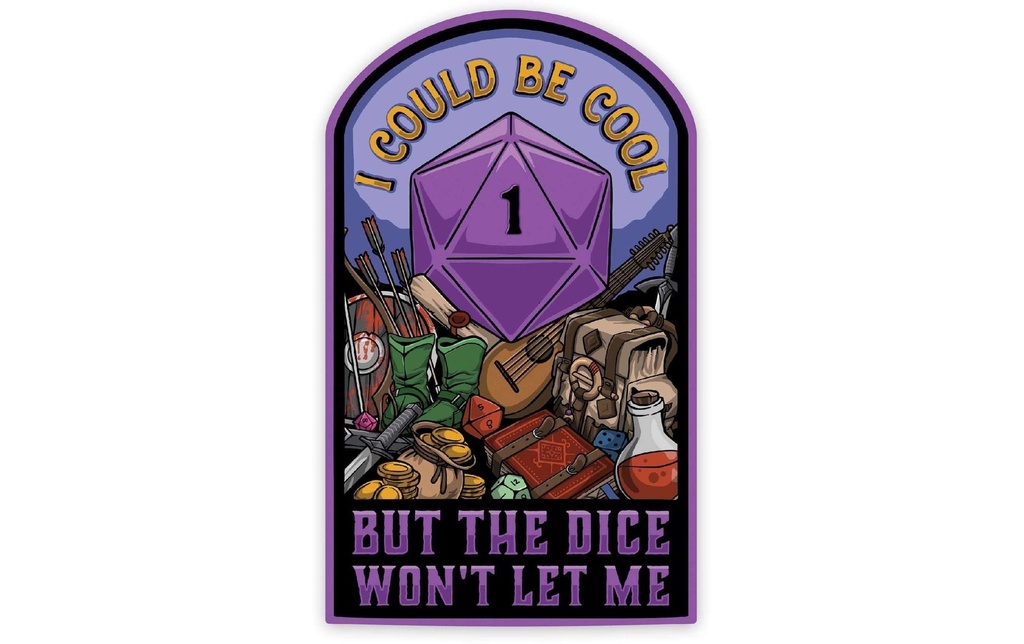 Glass Staff I Could be Cool Sticker Violet