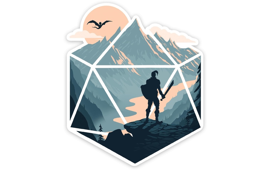 Glass Staff The d20 Champion Sticker Bleu