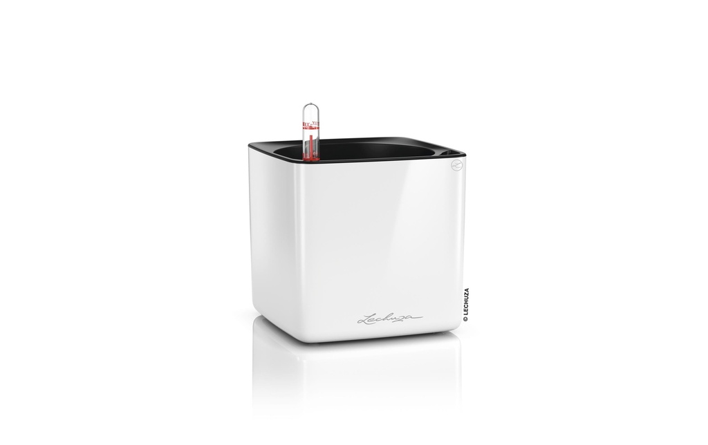 Lechuza Pot de fleur CUBE Glossy 14 Blanc brillant