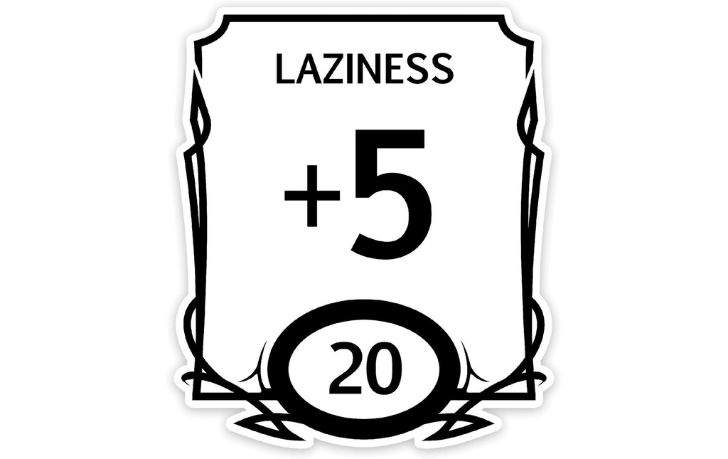 Glass Staff Stat Block Laziness Sticker noir/blanc