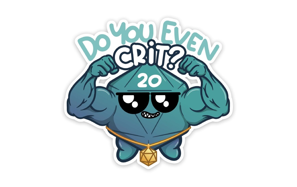 Glass Staff Do You Even Crit? Autocollant Bleu/Bleu clair