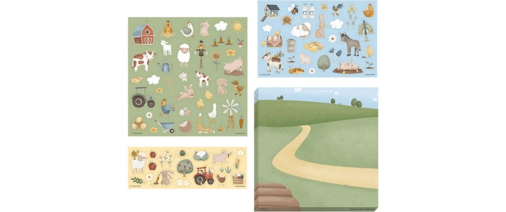 Little Dutch Set d'autocollants Little Farm 3 feuilles