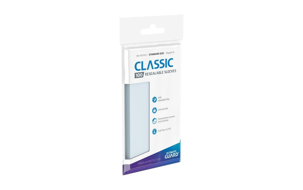 Ultimate Guard Étui à cartes Classic Resealable Sleeves Transparent 100