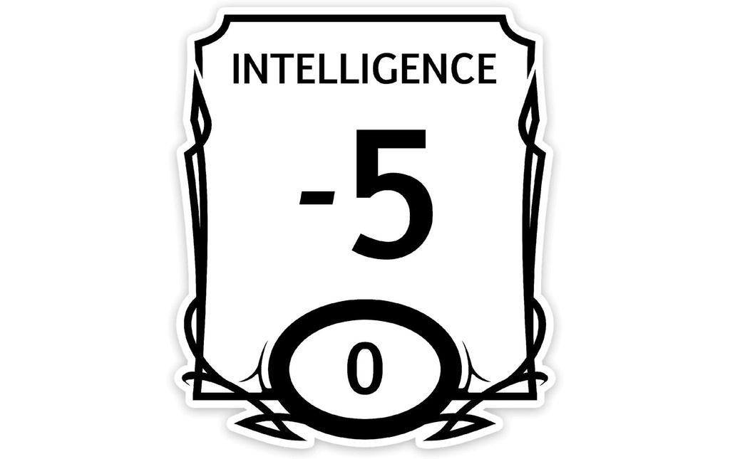 Glass Staff Stat Block Intelligence Sticker noir/blanc