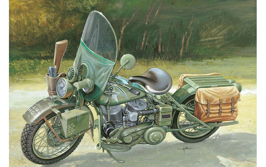 Italeri Kits de montage US Army WWII Motorcycle WLA 750 1:9