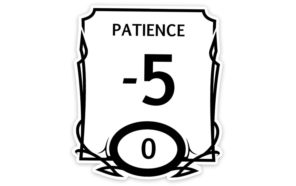 Glass Staff Stat Block Patience Sticker noir/blanc