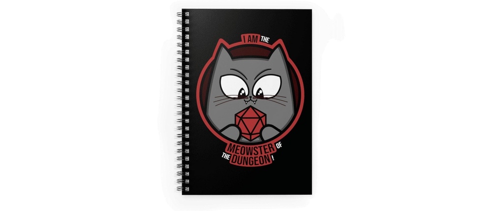Glass Staff Carnet de notes Meowster of the Dungeon noir/gris