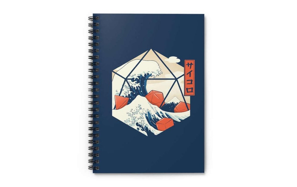 Glass Staff Carnet de notes Great wave of Dice Bleu