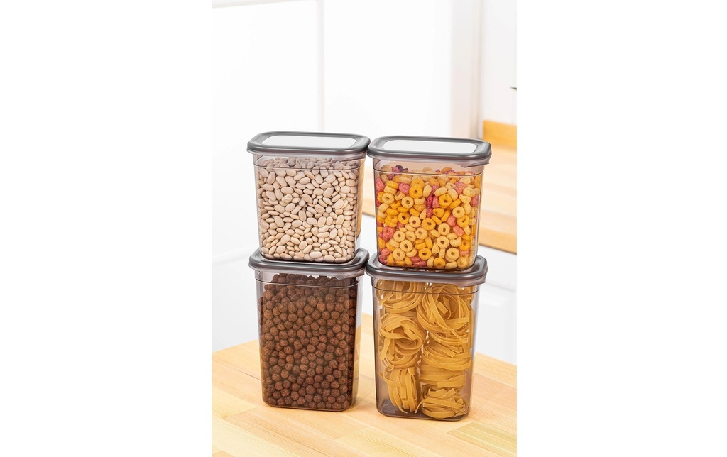 Hermia Boîte à provisions 4 pièces 2x 1150 ml / 2x 1500 ml, Anthracite