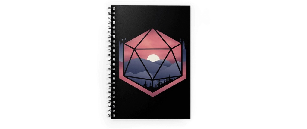 Glass Staff Carnet de notes Mountain d20 Noir