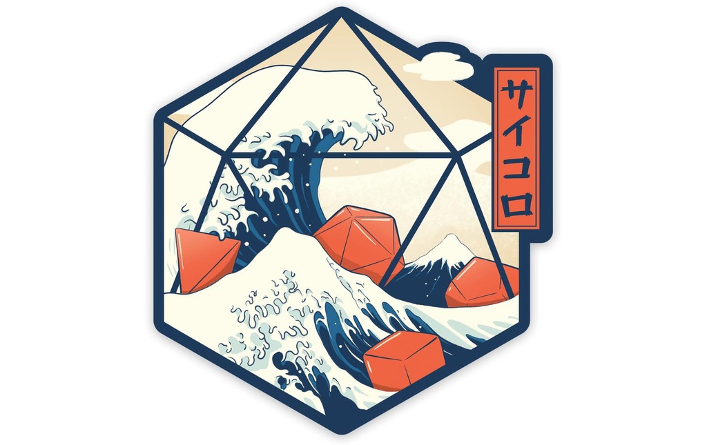 Glass Staff Great Wave of Dice Sticker Multiframe