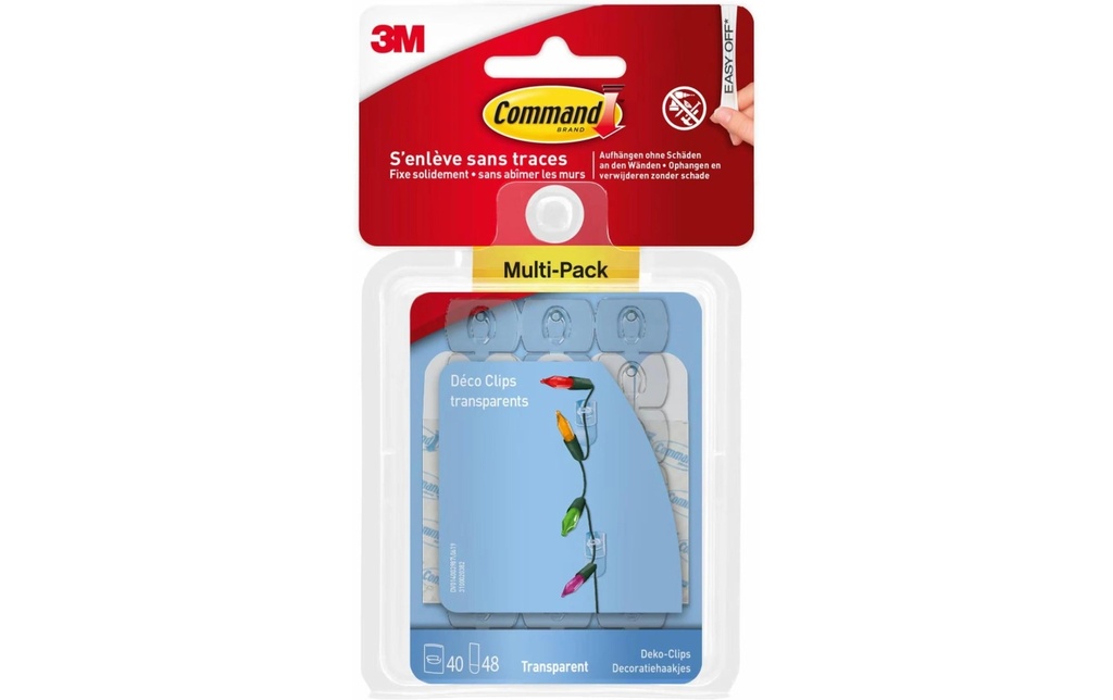 Command Clips de décoration transparent Mini
