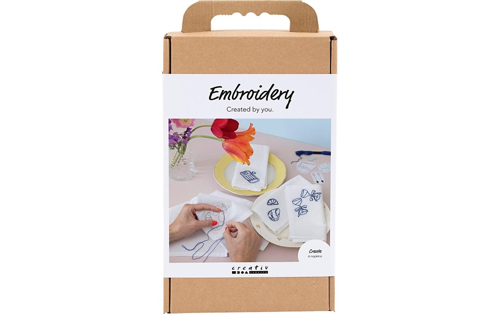 Creativ Company Kits de bricolage - broderie, serviettes, crème