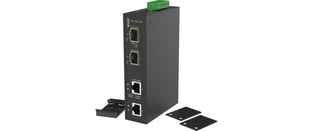 Axis Convertisseur de médias TU8008 Ethernet vers fibre optique 2xSFP, 2xRJ45