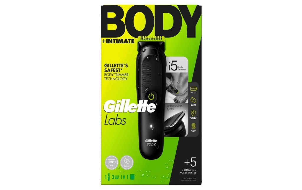 Gillette Rasoir corporel + Tondeuse pour poils intimes pour hommes i5