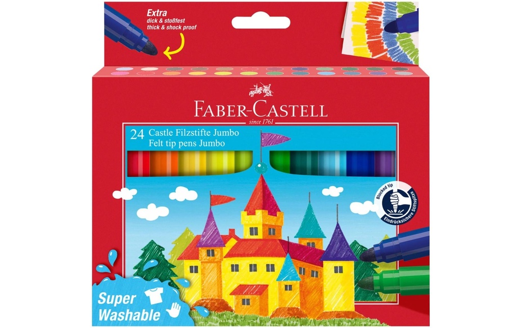 Faber-Castell Crayon feutre Château Jumbo Set de 24 pièces