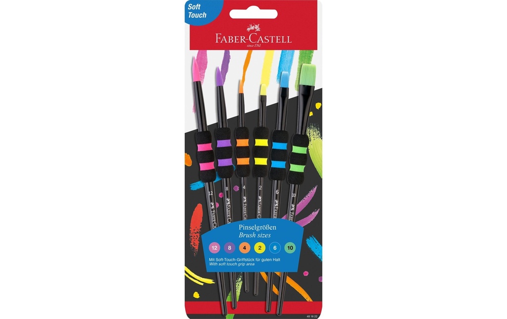 Faber-Castell Brosse en poils synthétiques Set Soft-Touch 6 tailles