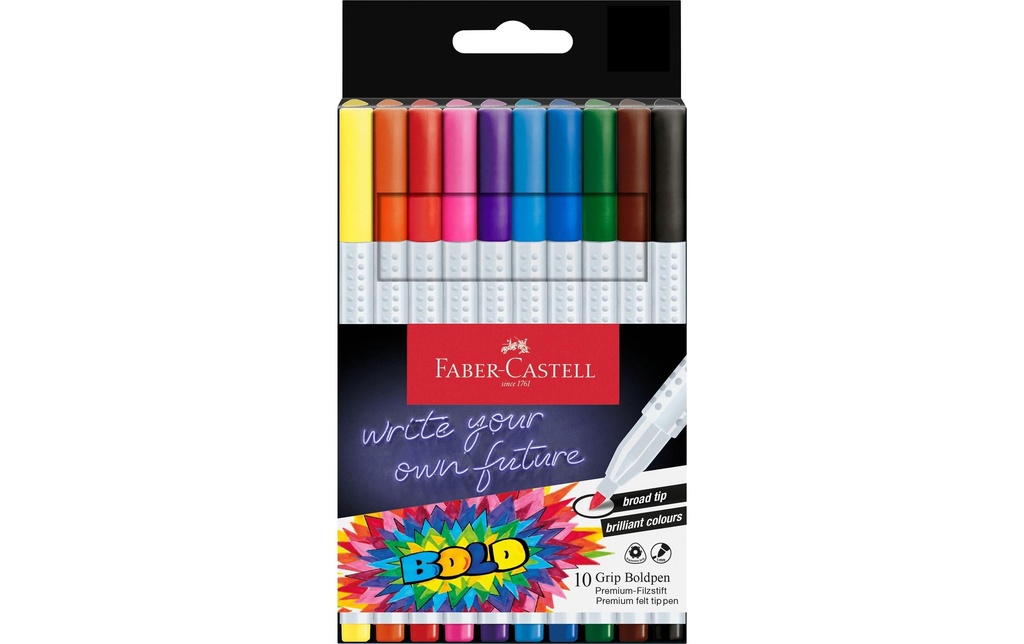 Faber-Castell Feutres de coloriage Grip Boldpen 10 pièces