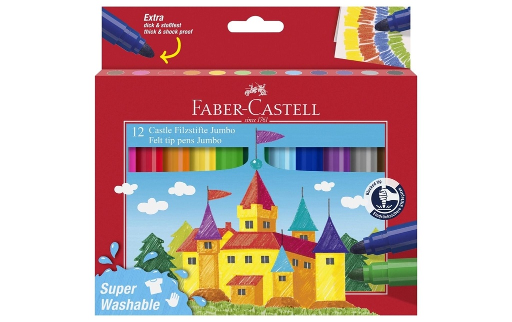 Faber-Castell Crayon feutre Château Jumbo Set de 12 pièces