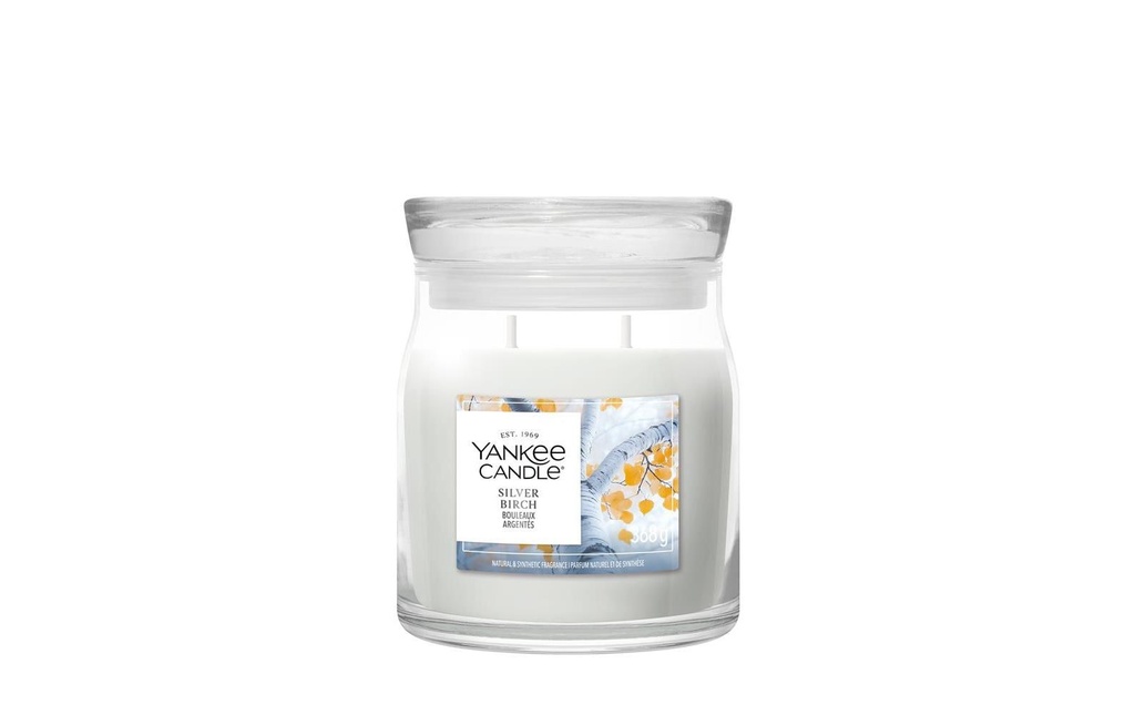 Yankee Candle Signature Bougie parfumée Silver Birch Signature Medium Jar