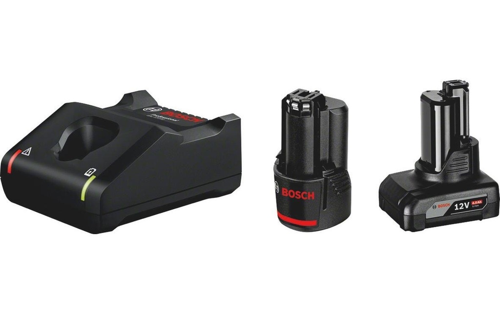 Bosch Professional Kit de démarrage pour batterie GBA 12 V 2.0 Ah, 4.0 Ah, GAL 12V-40