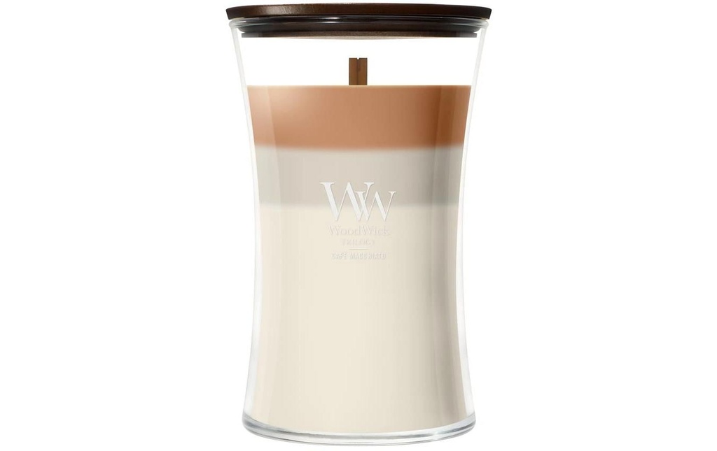 Woodwick Bougie parfumée Café Macchiato Trilogy Large Jar