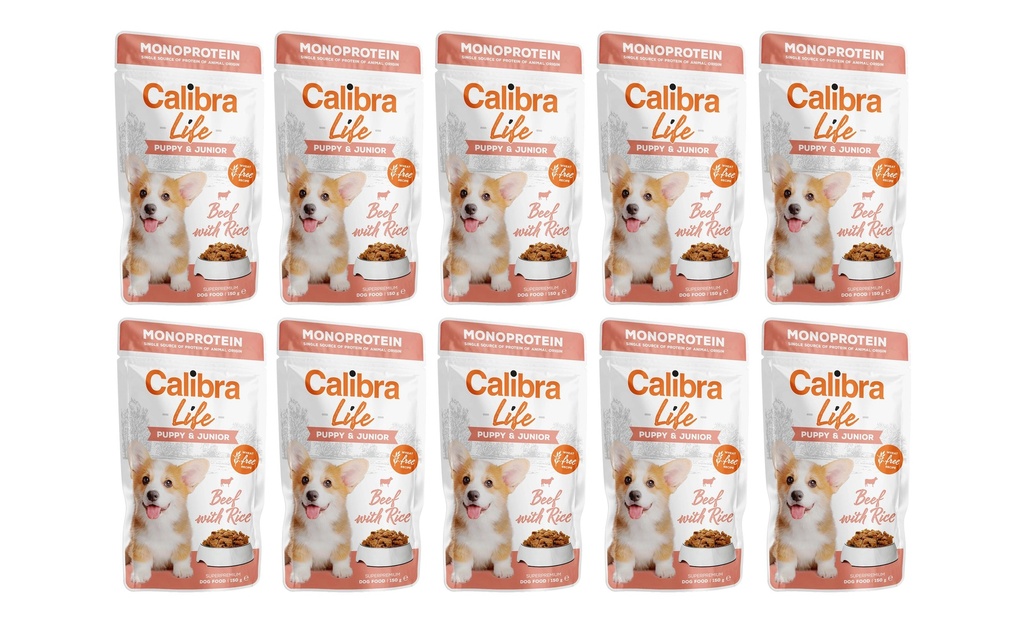 Calibra Alimentation humide Life Puppy+Junior Bœuf 10 x 150 g